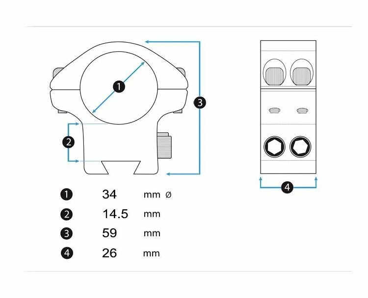 Wheeler montage 34 mm High Picatinny