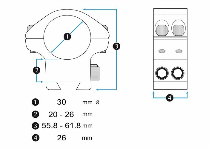 Montage Vector Optics X-Accu Adjustable Elevation 30 mm Dovetail
