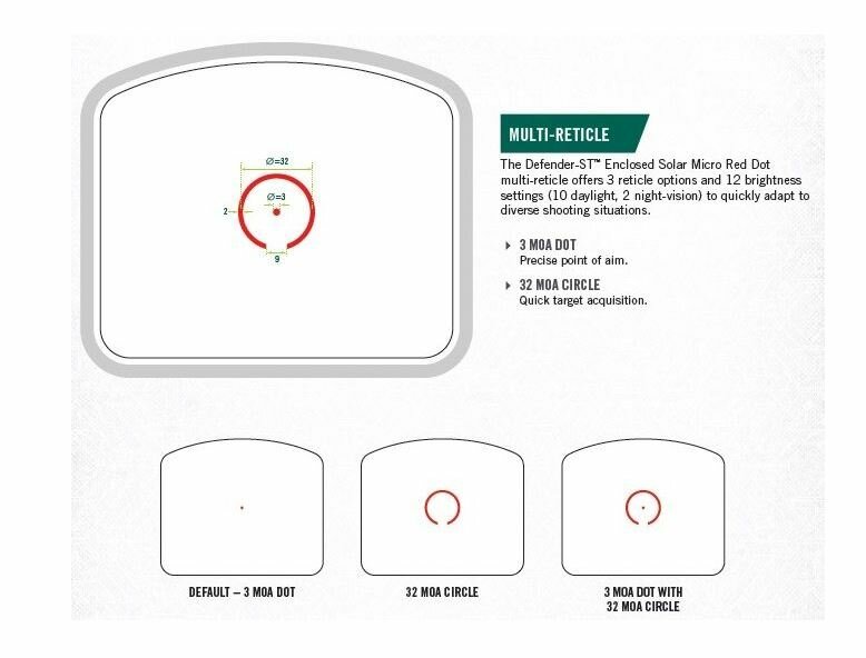 VORTEX Defender ST Enclosed Solar Micro Red Dot