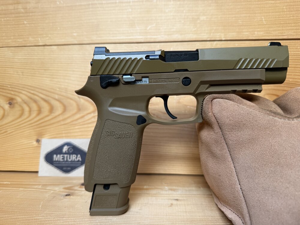 GSG AP Sig Sauer ProForce P320-M17 Green Gas, Blow Back, 6mm, 21-Shot, Polymer Body, Metal Slide, Coyote Tan