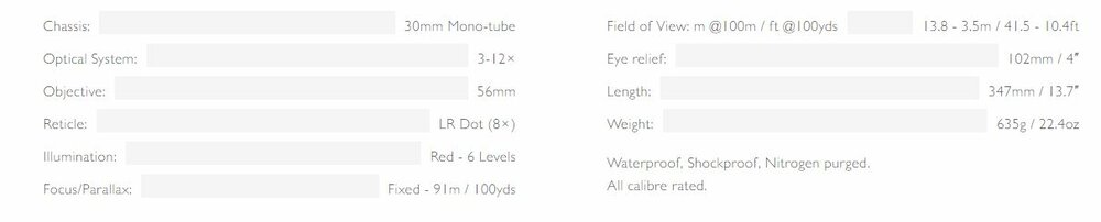 Hawke Endurance 30 WA 3-12x56 LR Dot (8x)