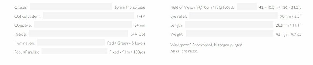 Hawke Vantage 30 WA IR 1-4x24 L4A Dot