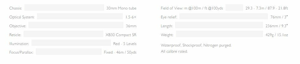 Hawke XB30 Compact 1.5-6x36 SR