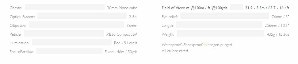 Hawke XB30 Compact 2-8x36 SR