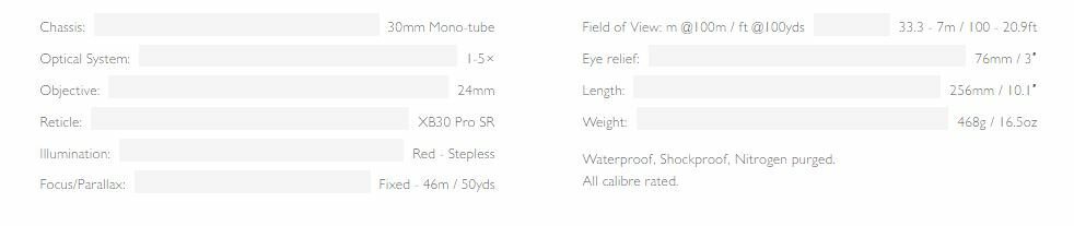 Hawke XB30 PRO 1-5x24 SR