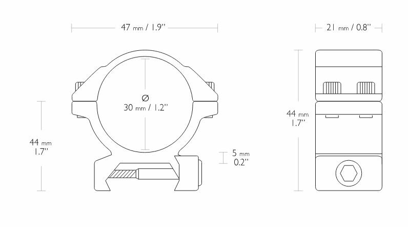 Hawke Match Mount (2-delig - 30mm - Low - Weaver)