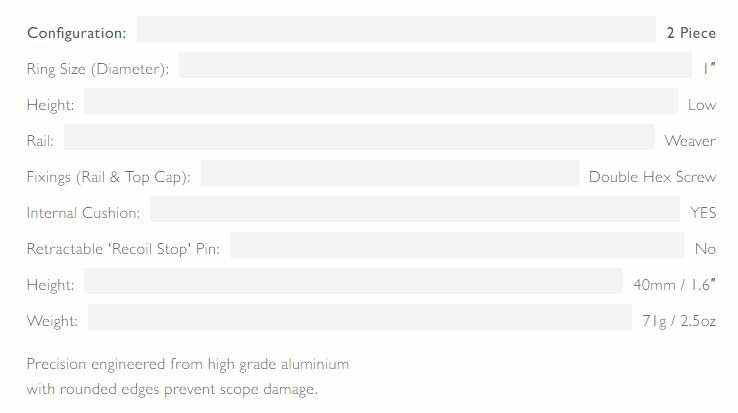 Hawke Match Mount (2-delig - 1" - Low - Weaver)