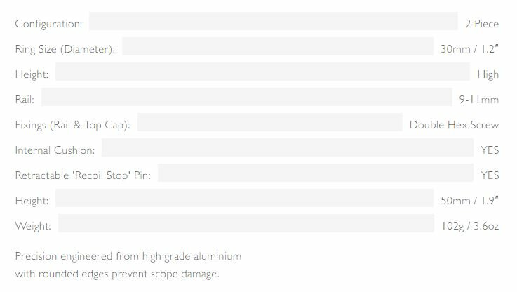 Hawke Match Mount 2 PC (30mm - High - 9-11 mm)