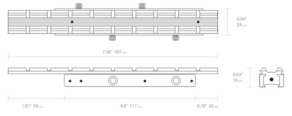 Hawke eendelige adapter verhoging verlengd (van 11mm naar Weaver/Picatinny)