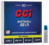 CCI .22 LR hagelmunitie - korrel 12 - 31 grain - 1000fps.