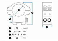 Montage Vector Optics X-Accu Adjustable Elevation 30 mm Dovetail
