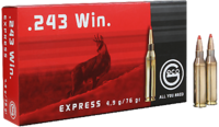 Geco express .243 Win. 20 stuks 4,9 gram / 76 grain.