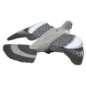 Lokvogel vliegende duif 41cm met EVA (foam) vleugels geflockt (3 stuks)