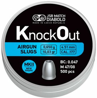 JSB Knock Out Slugs .177 4.51mm Light 0,650g MKII