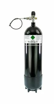 Persluchtfles MDE 12 liter 300 bar met manometer en slang