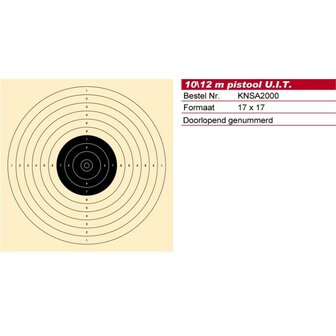 Schietkaarten KNSA Pistool 10/12 - Genummerd - 17x17 - Per 4000