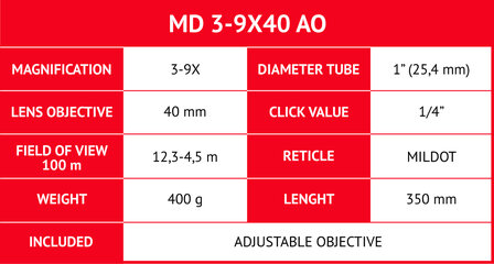 Gamo MD 3-9X40 AO