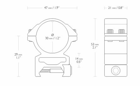 Hawke Match Mount (2-delig - 30mm - High - Weaver)