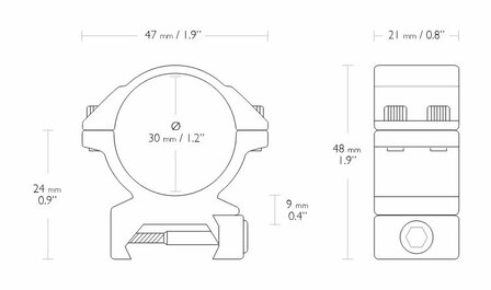 Hawke Match Mount (2-delig - 30mm - Medium - Weaver)