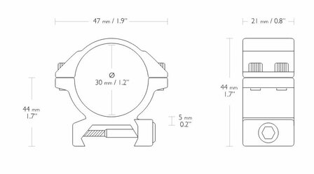 Hawke Match Mount (2-delig - 30mm - Low - Weaver)