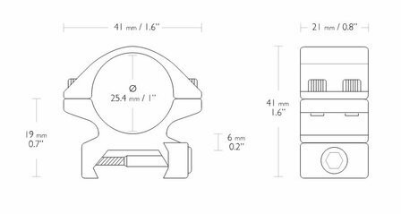 Hawke Match Mount (2-delig - 1&quot; - Low - Weaver)