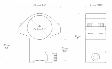 Hawke Match Mount (1&quot; - High - 9-11 mm)