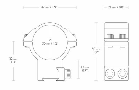 Hawke Match Mount 2 PC (30mm - High - 9-11 mm)