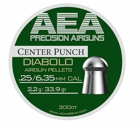 AEA Pellets Centre Punch  6.35mm / .25 - 33.9gr