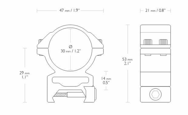 Hawke Match Mount (2-delig - 30mm - High - Weaver)