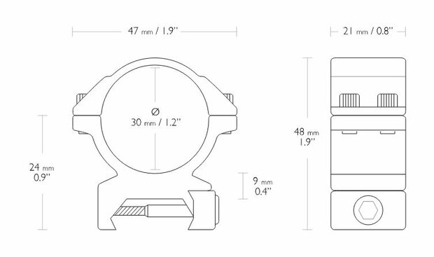 Hawke Match Mount (2-delig - 30mm - Medium - Weaver)