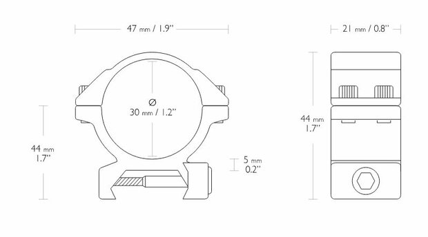 Hawke Match Mount (2-delig - 30mm - Low - Weaver)