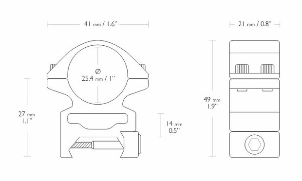 Hawke Match Mount (2-delig - 1" - High - Weaver)