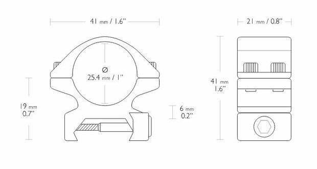 Hawke Match Mount (2-delig - 1" - Low - Weaver)