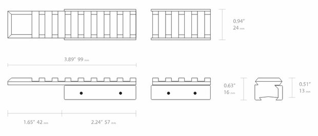 Hawke tweedelige adapter (van 11mm naar Weaver/Picatinny)