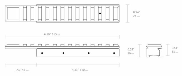 Hawke eendelige adapter (van 11mm naar Weaver/Picatinny)