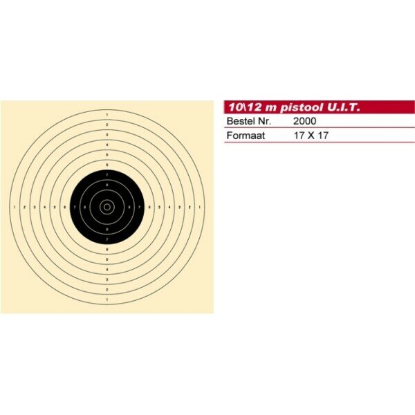 Schmid Paper Target 10/12m Pistol,P1000 NOT Numbered, 17x17, 1 Target