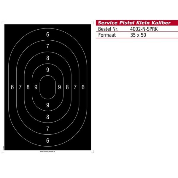 Schmid Paper P125 Target Smallbore Service Pistol, 35x50, 1 Target