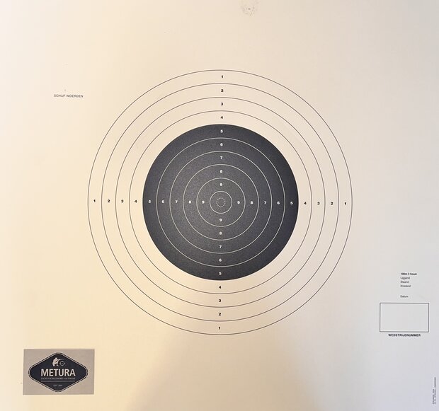 Schmid Paper Target 100m Woerden with Slanted Mounting Slots, 52x55, 1 Target