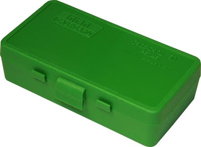 Ammo Box 50 Round Flip-Top 40 10mm 45 ACP Green