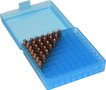 Ammo Box 100 Round Flip Top For .22 LR Clr Blue