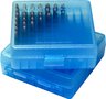 Ammo Box 100 Round Flip Top For .22 LR Clr Blue